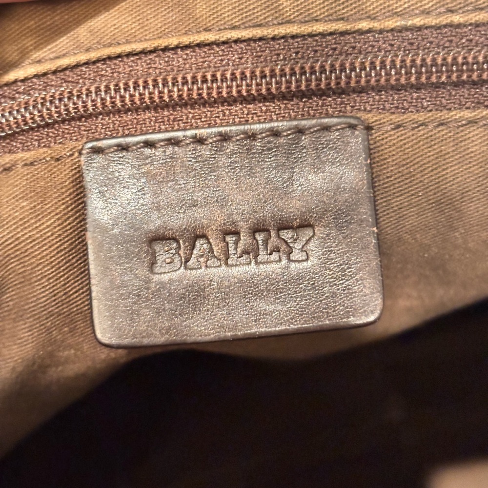BALLY Vintage Crescent Dark Brown Leather Hobo Bag - Picture 10 of 13